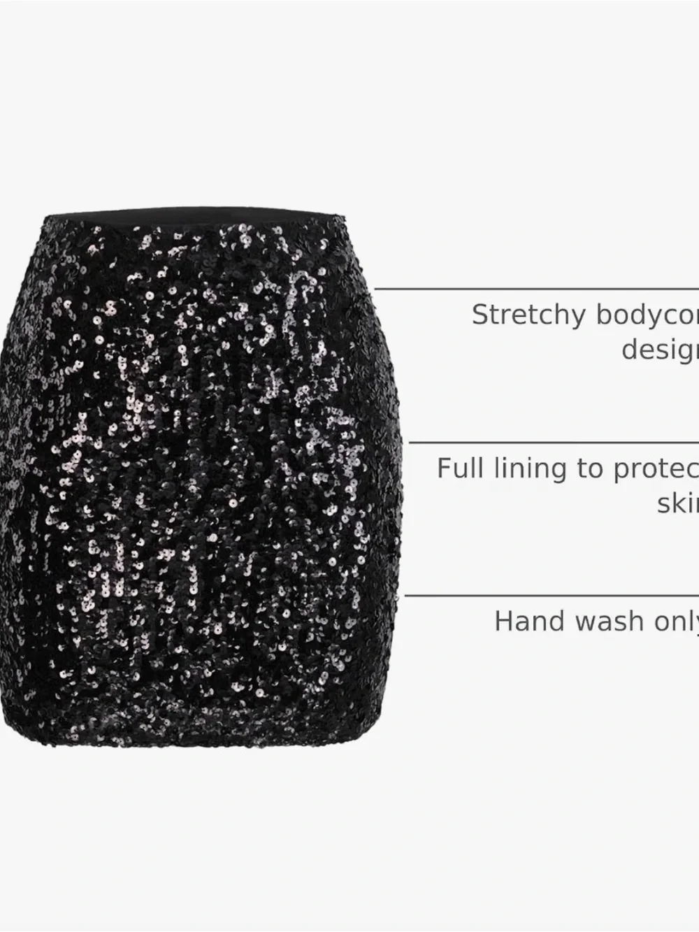 Maner NWT Women’s Black Sequin Mini Skirt Size XS